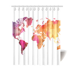 map of the world Shower Curtain 69"x84"