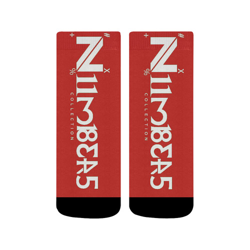 NUMBERS Collection Red Socks Quarter Socks
