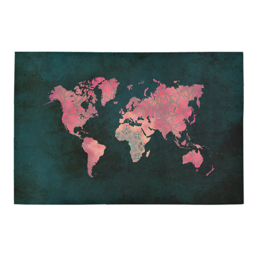 map of the world Azalea Doormat 24" x 16" (Sponge Material)