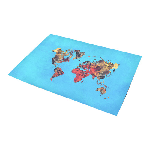 map of the world Azalea Doormat 24" x 16" (Sponge Material)