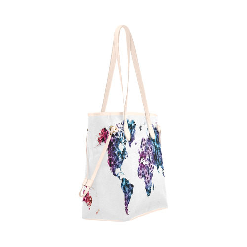 map of the world Clover Canvas Tote Bag (Model 1661)