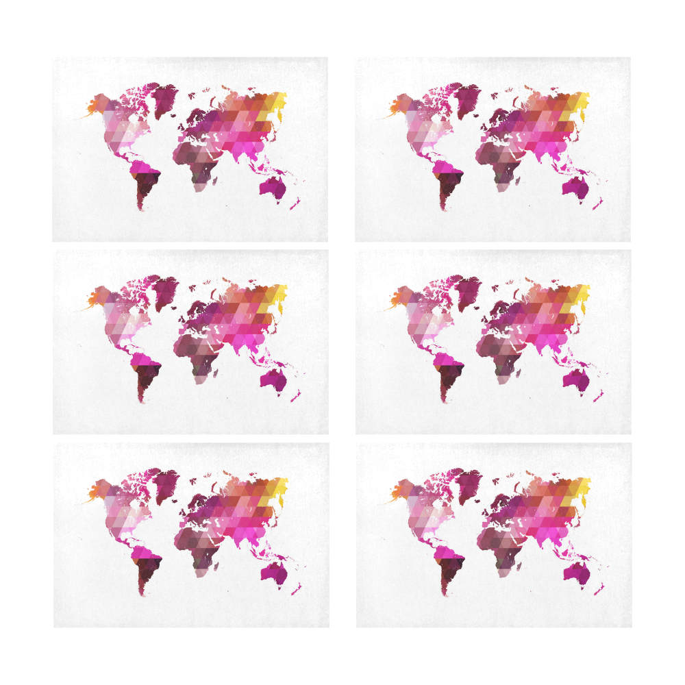 map of the world Placemat 12’’ x 18’’ (Set of 6)