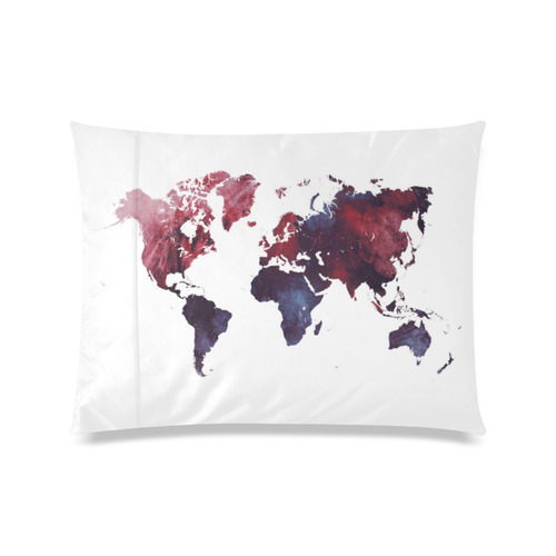 map of the world Custom Zippered Pillow Case 20"x26"(Twin Sides)