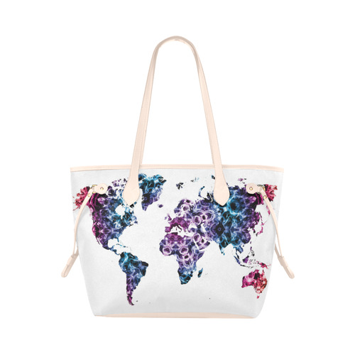 map of the world Clover Canvas Tote Bag (Model 1661)