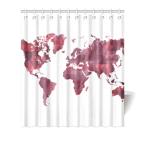 map of the world Shower Curtain 66"x72"