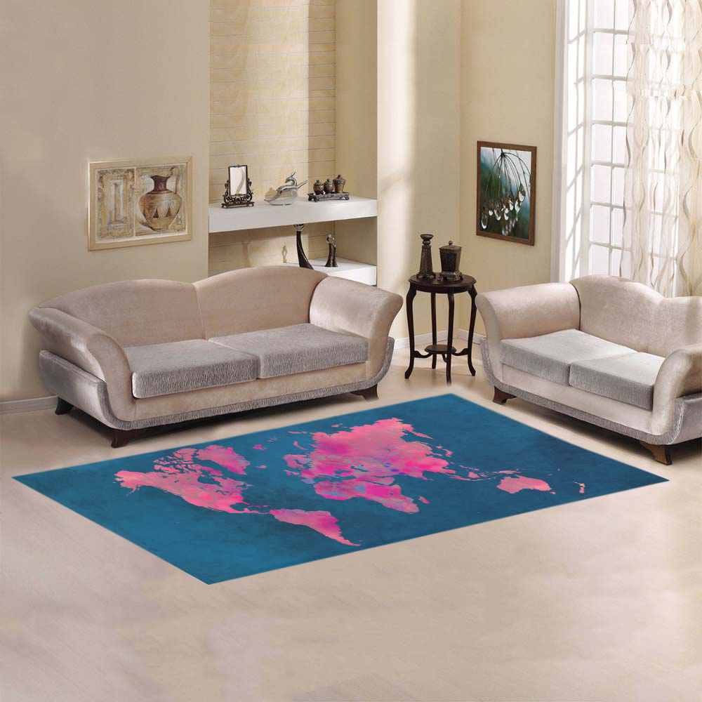 map of the world Area Rug 7'x3'3''