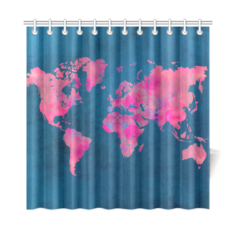 map of the world Shower Curtain 72"x72"