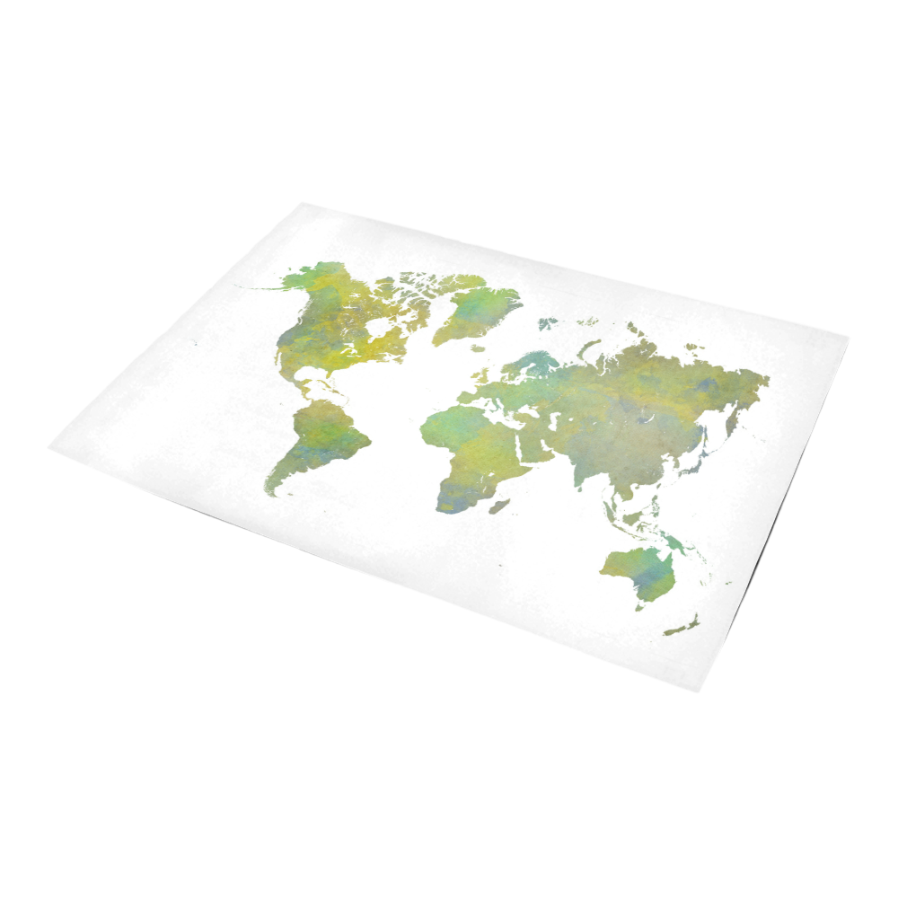 map of the world Azalea Doormat 24" x 16" (Sponge Material)