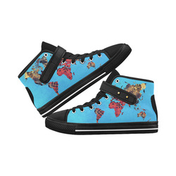 map of the world Aquila Strap Women's Shoes (Model 1202)