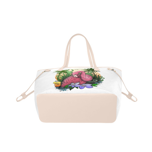 Flamingo Clover Canvas Tote Bag (Model 1661)