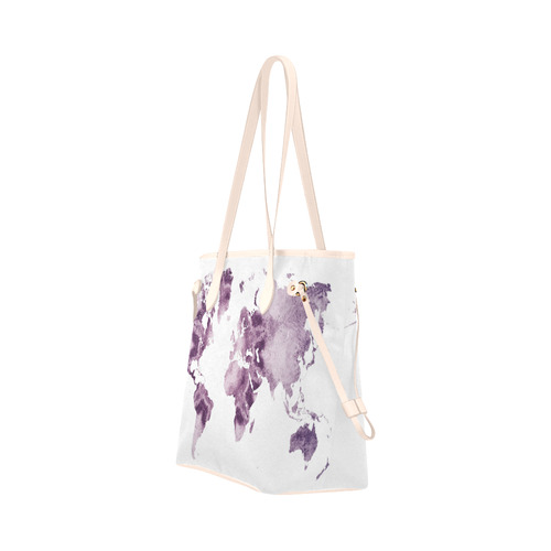 map of the world Clover Canvas Tote Bag (Model 1661)