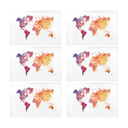 map of the world Placemat 12’’ x 18’’ (Set of 6)