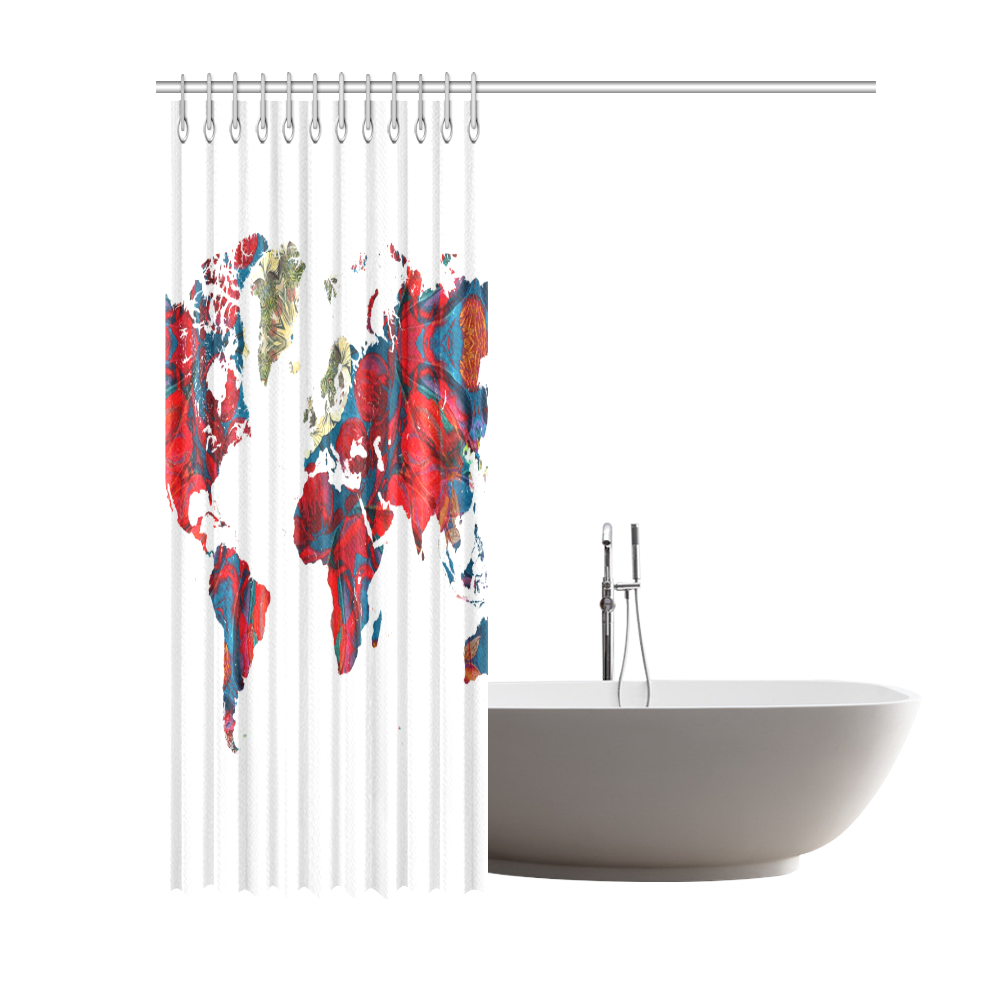 map of the world Shower Curtain 69"x84"