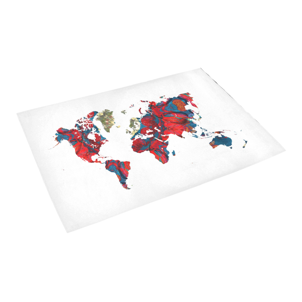 map of the world Azalea Doormat 24" x 16" (Sponge Material)