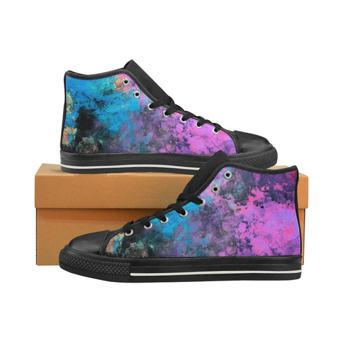 abstraction colors High Top Canvas Women's Shoes/Large Size (Model 017)