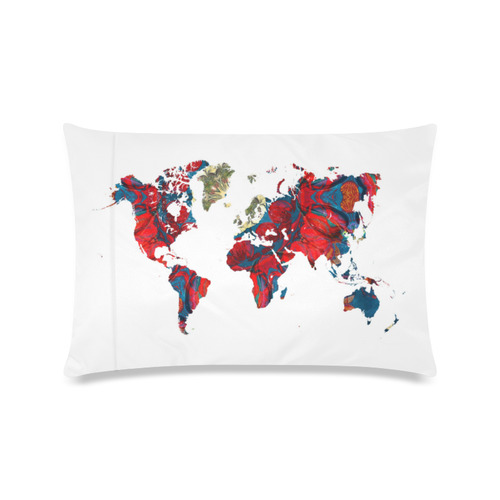map of the world Custom Zippered Pillow Case 16"x24"(Twin Sides)