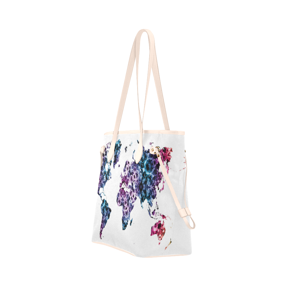 map of the world Clover Canvas Tote Bag (Model 1661)