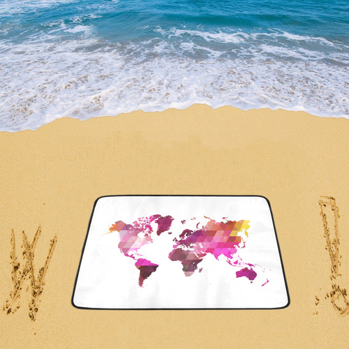 map of the world Beach Mat 78"x 60"