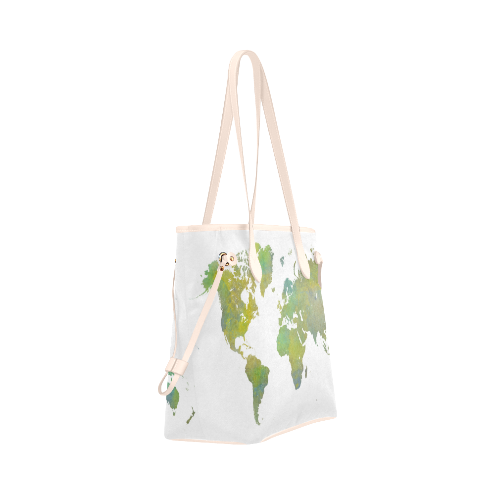 map of the world Clover Canvas Tote Bag (Model 1661)