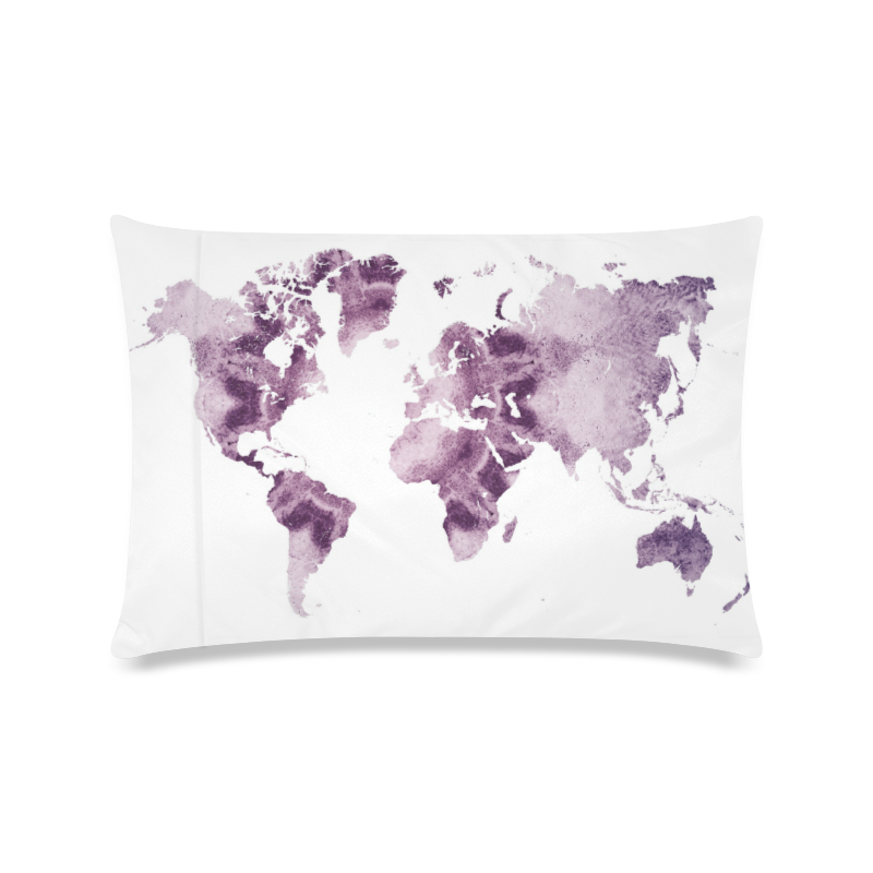 map of the world Custom Zippered Pillow Case 16"x24"(Twin Sides)