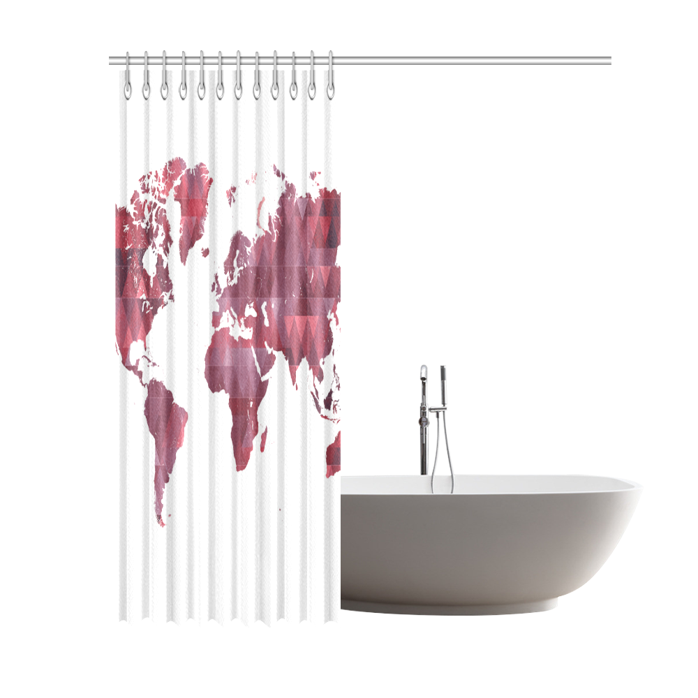 map of the world Shower Curtain 69"x84"