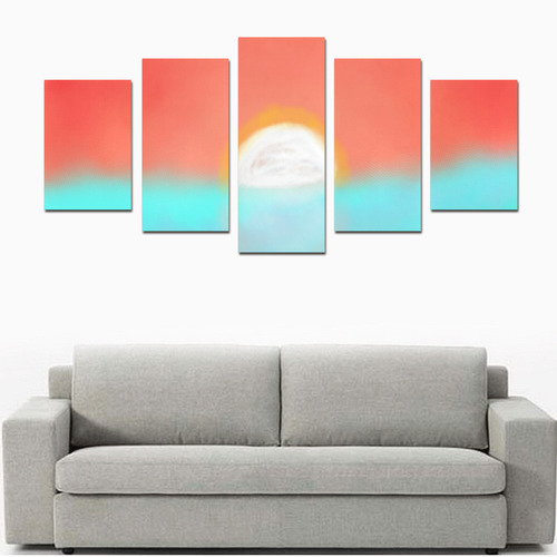 Fire Sunset Canvas Print Sets D (No Frame)
