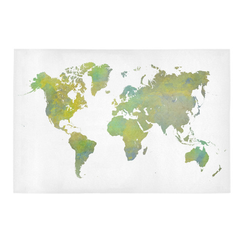 map of the world Azalea Doormat 24" x 16" (Sponge Material)