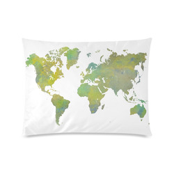 map of the world Custom Zippered Pillow Case 20"x26"(Twin Sides)