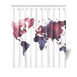 map of the world Shower Curtain 66"x72"