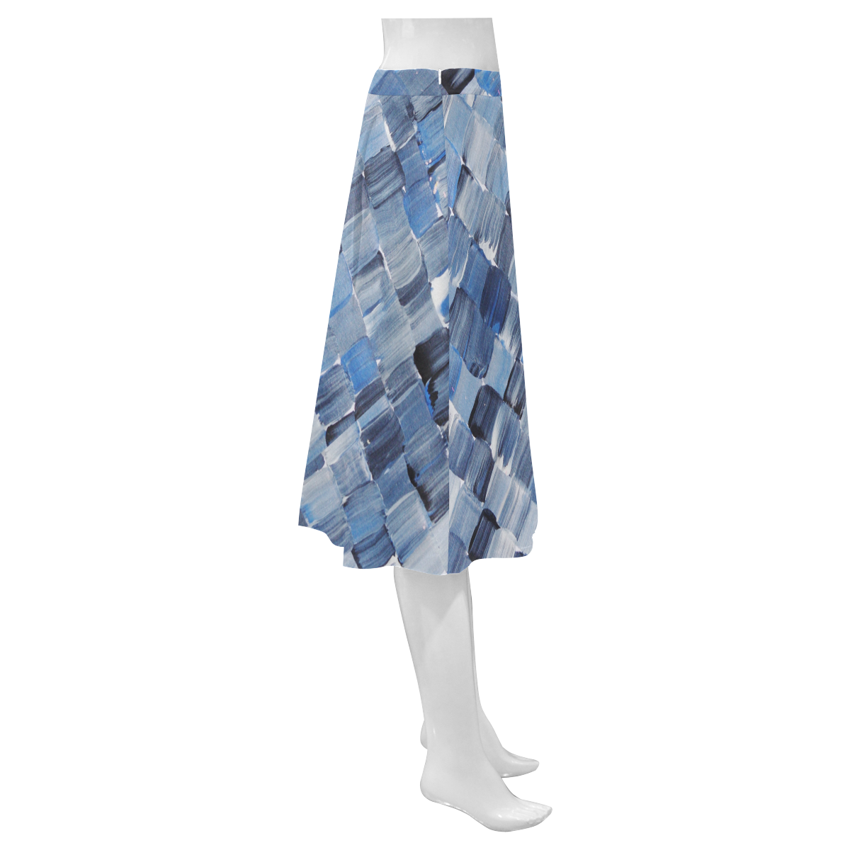 Blue Shingles Mnemosyne Women's Crepe Skirt (Model D16)