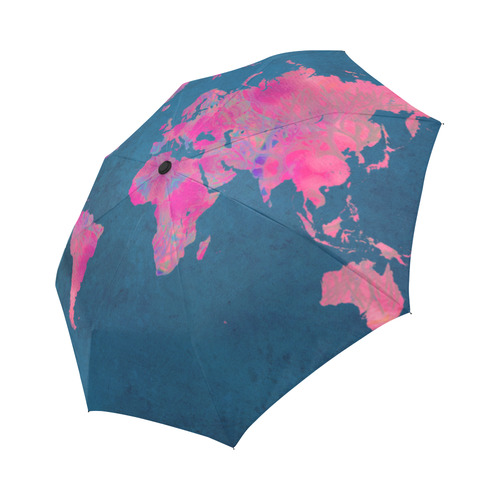 map of the world Auto-Foldable Umbrella (Model U04)