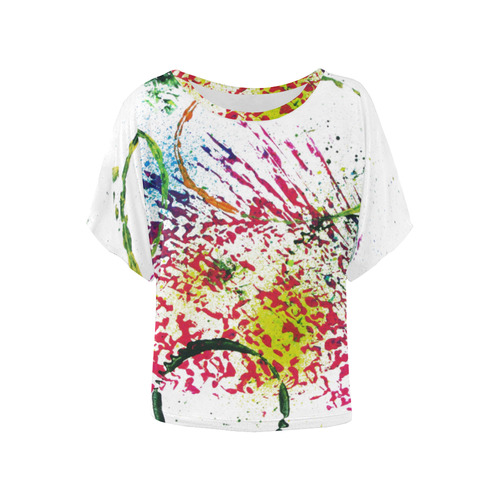 Abstract #2 - Ovals Women's Batwing-Sleeved Blouse T shirt (Model T44)
