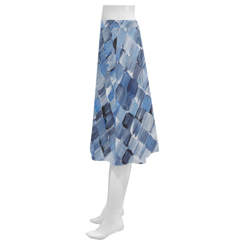 Blue Shingles Mnemosyne Women's Crepe Skirt (Model D16)