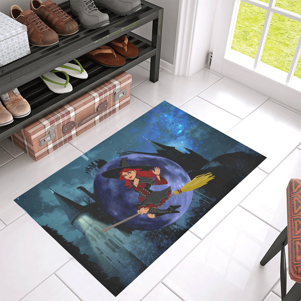 Witch and Blue Moon Azalea Doormat 30" x 18" (Sponge Material)