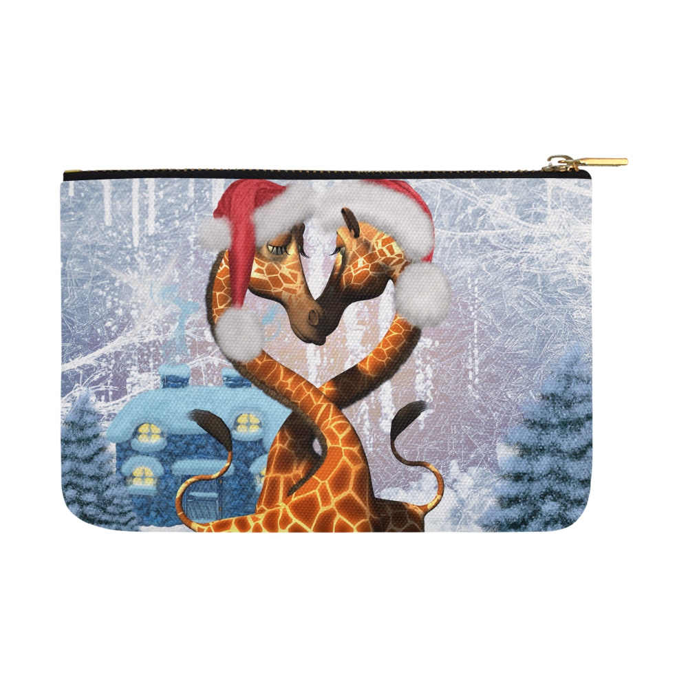 Christmas, funny giraffe Carry-All Pouch 12.5''x8.5''