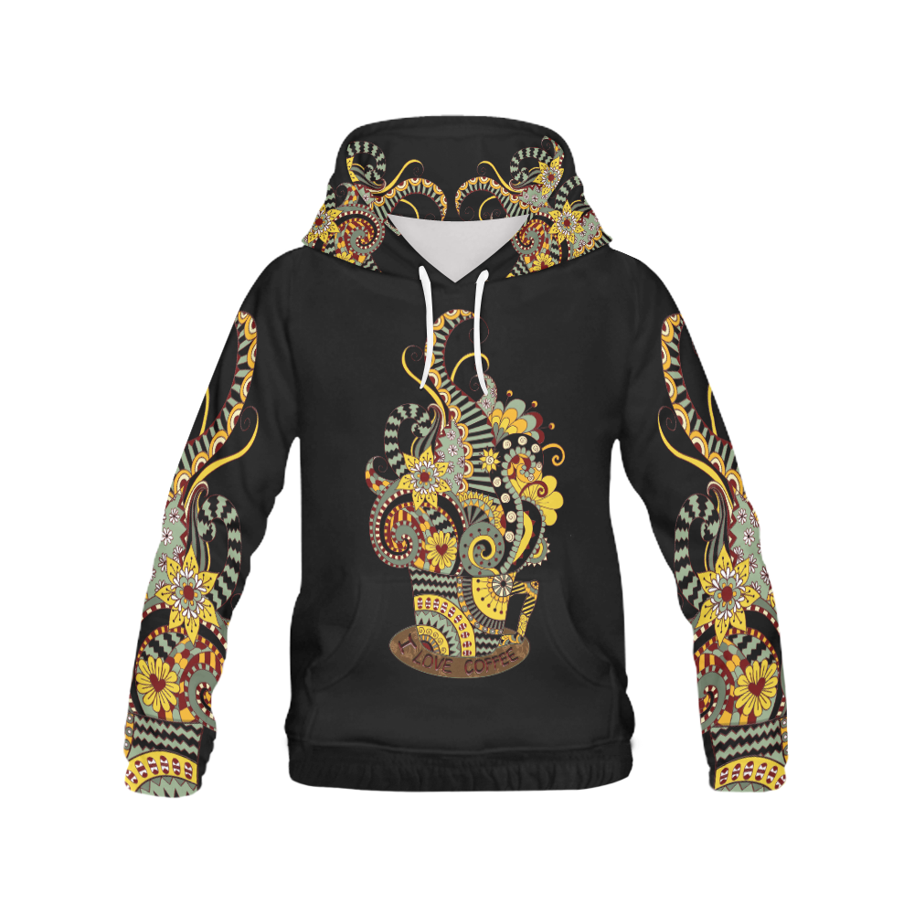 I love coffee All Over Print Hoodie for Women (USA Size) (Model H13)