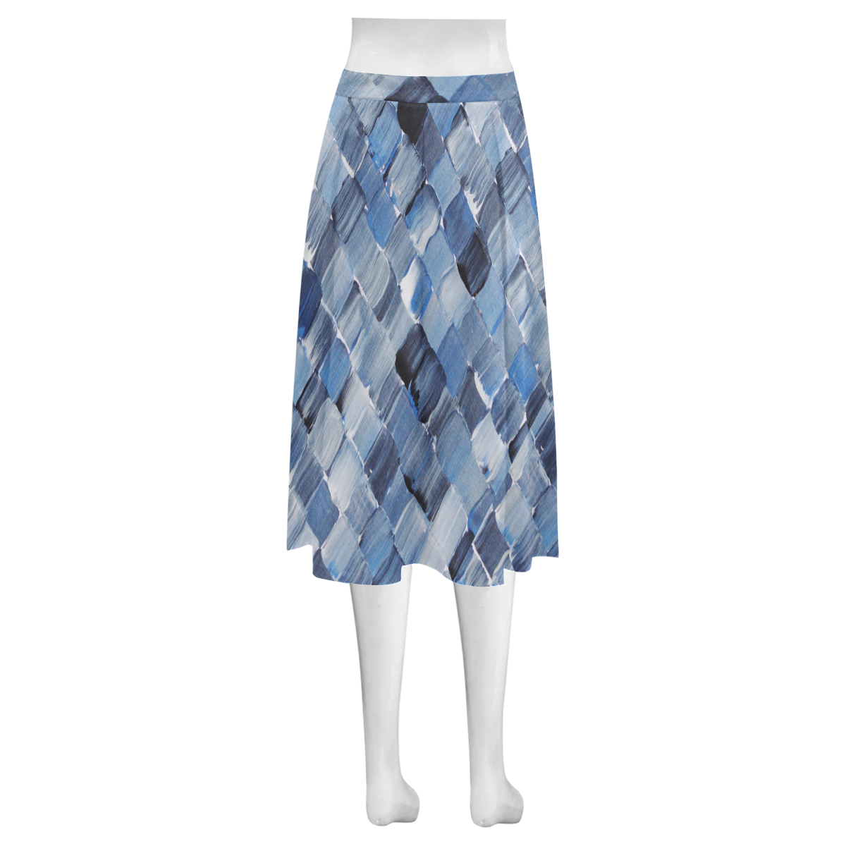 Blue Shingles Mnemosyne Women's Crepe Skirt (Model D16)