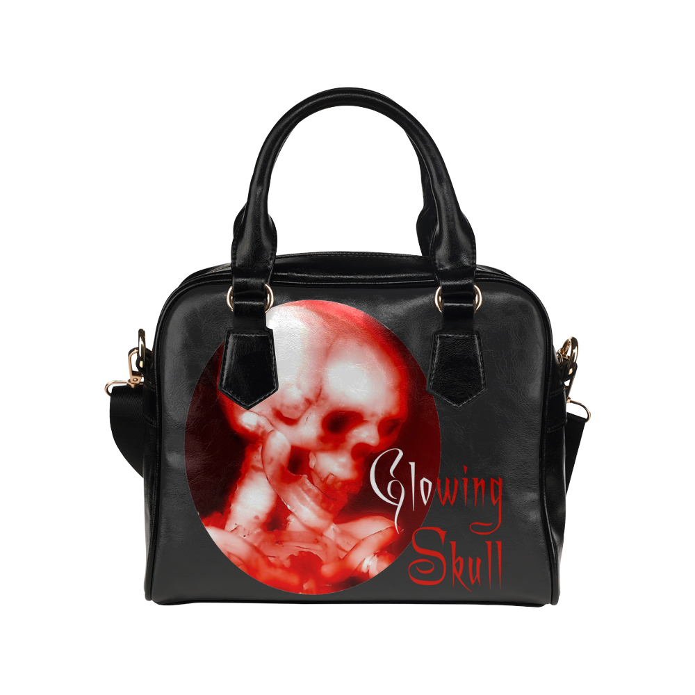 glowing skull shoulder bag black Shoulder Handbag (Model 1634)
