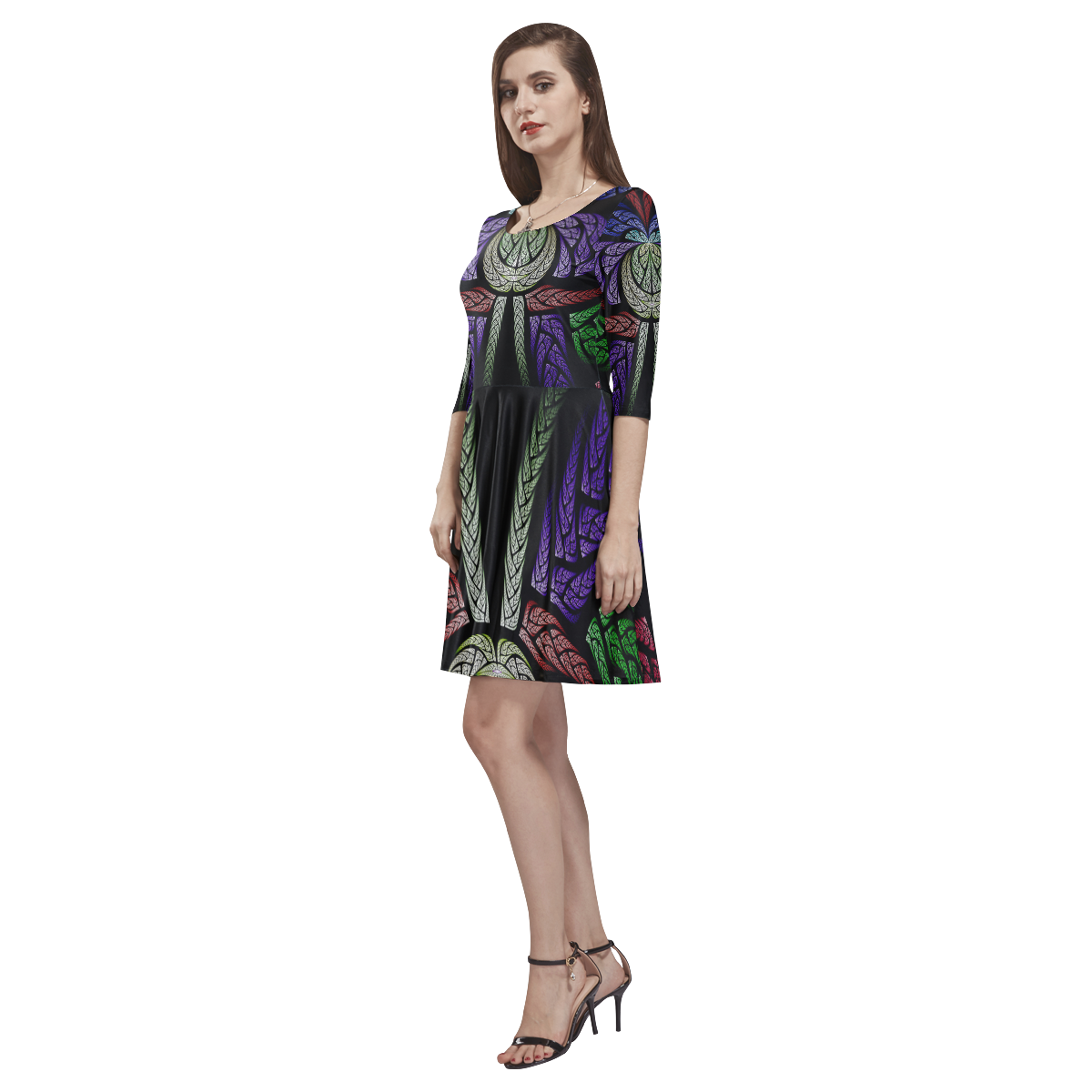 Concord Tethys Half-Sleeve Skater Dress(Model D20)