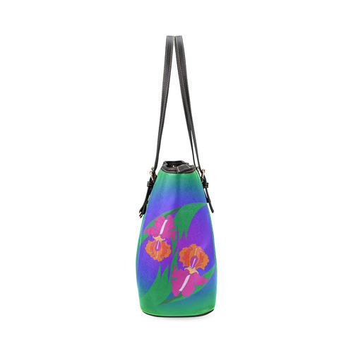 Iris Peacock Rainbow Small Tote Leather Tote Bag/Small (Model 1640)