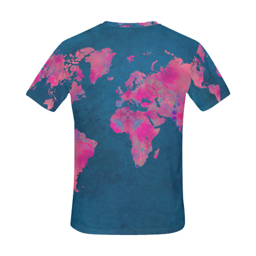 map of the world All Over Print T-Shirt for Men (USA Size) (Model T40)
