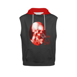 glowing skull sleeveless pullover hoodie All Over Print Sleeveless Hoodie for Men (Model H15)