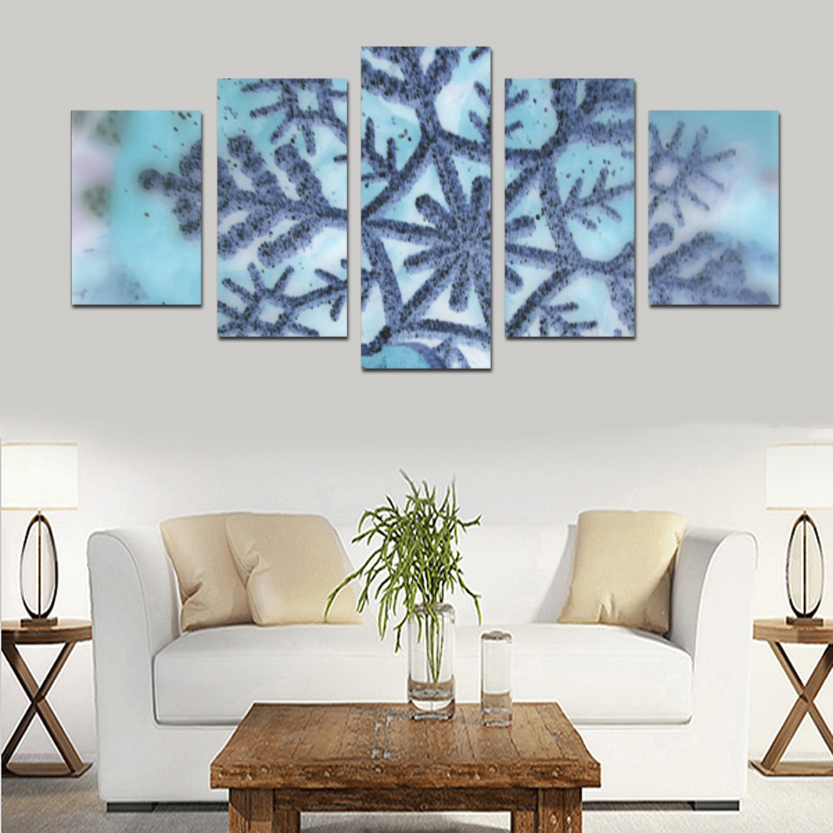 Icy snowflake Canvas set by Martina Webster Canvas Print Sets D (No Frame)