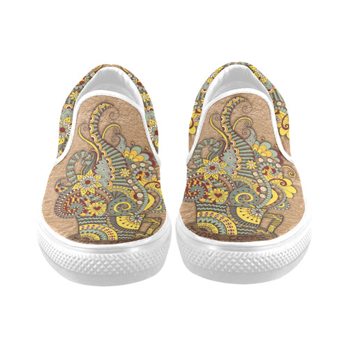 for coffee lovers Women's Unusual Slip-on Canvas Shoes (Model 019)