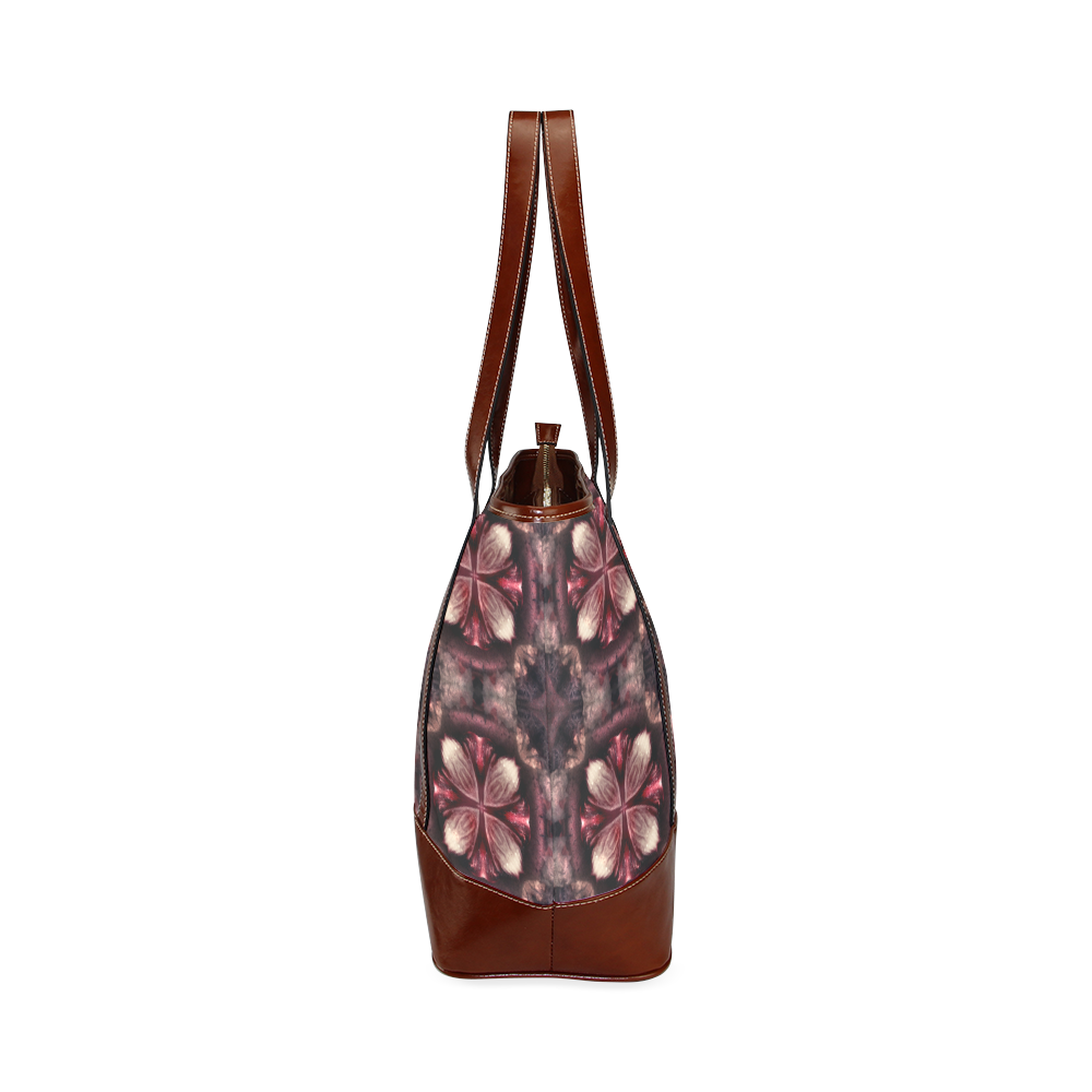 burgundy fractal tile tote handbag Tote Handbag (Model 1642)