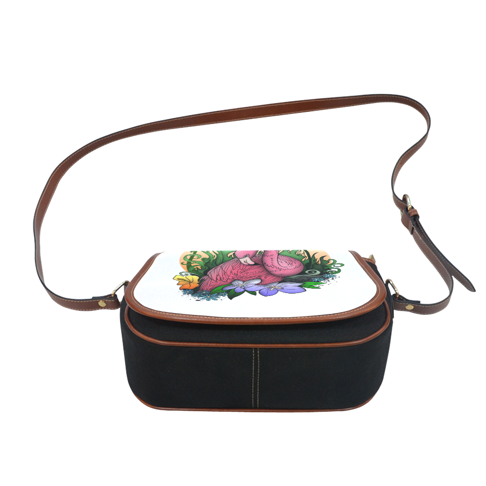 Flamingo Saddle Bag/Small (Model 1649)(Flap Customization)