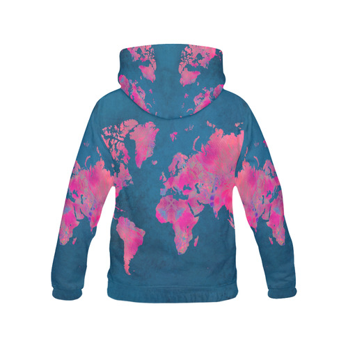 map of the world All Over Print Hoodie for Women (USA Size) (Model H13)