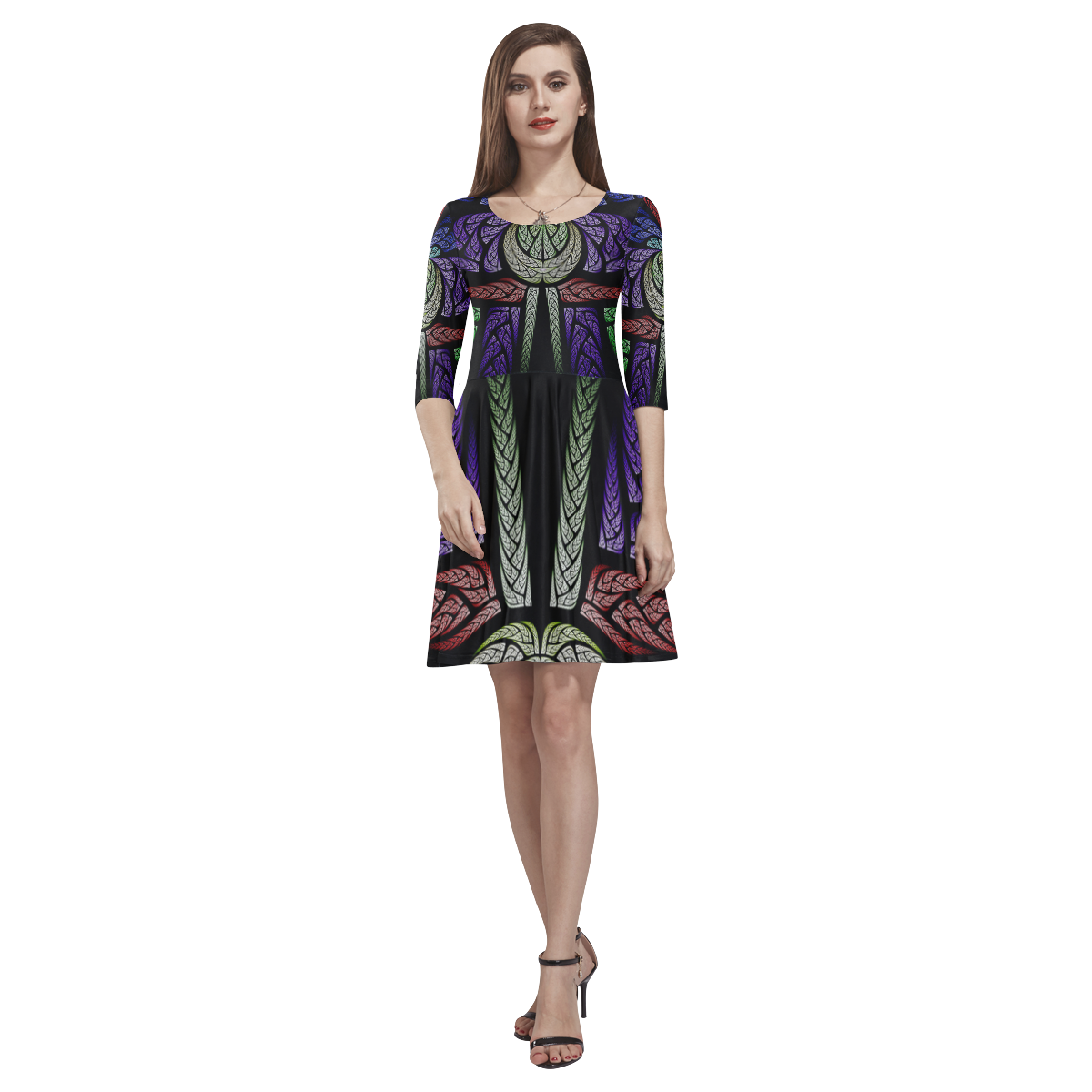 Concord Tethys Half-Sleeve Skater Dress(Model D20)