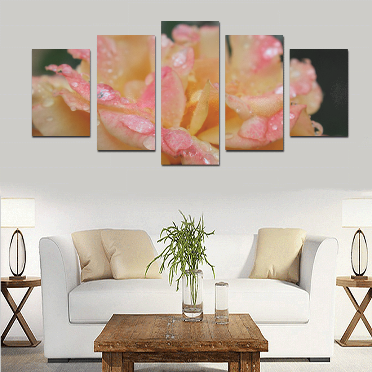 Raindrops on roses Canvas set by Martina Webster Canvas Print Sets D (No Frame)