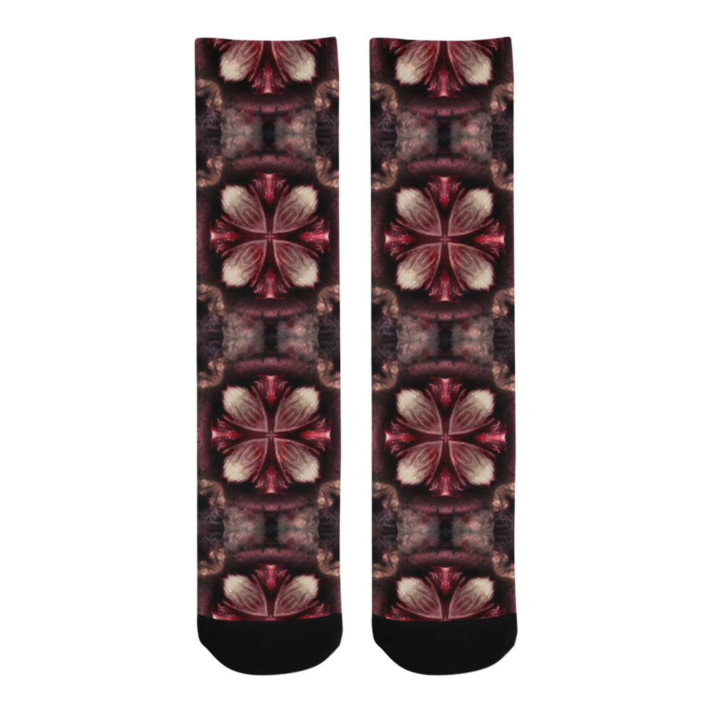 burgundy fractal tile trouser socks Trouser Socks